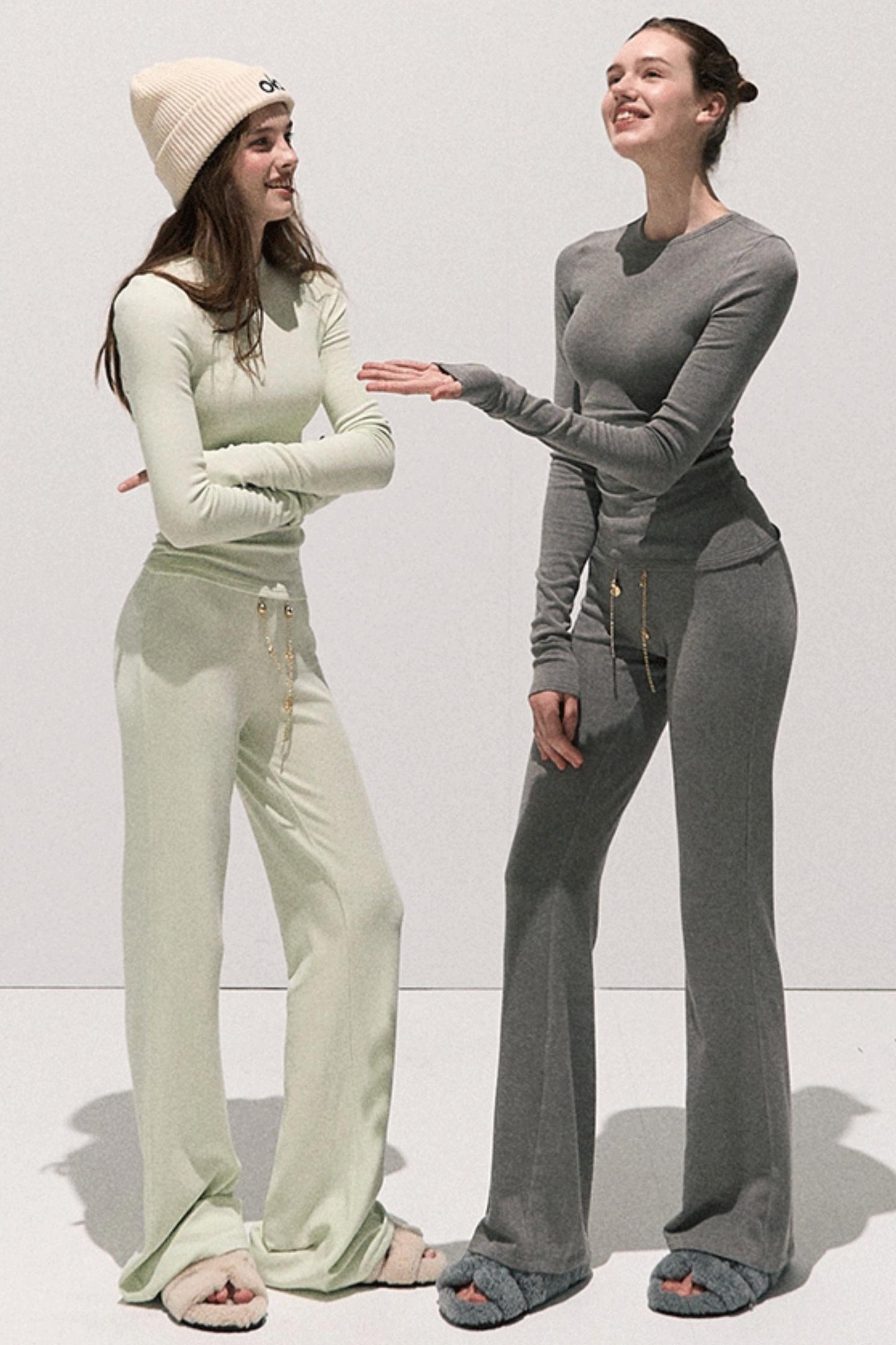 Soft Crewneck Knitwear Trouser Set-Up