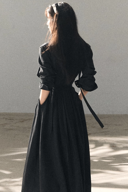 Lyocell-Kleid mit Bandkragen