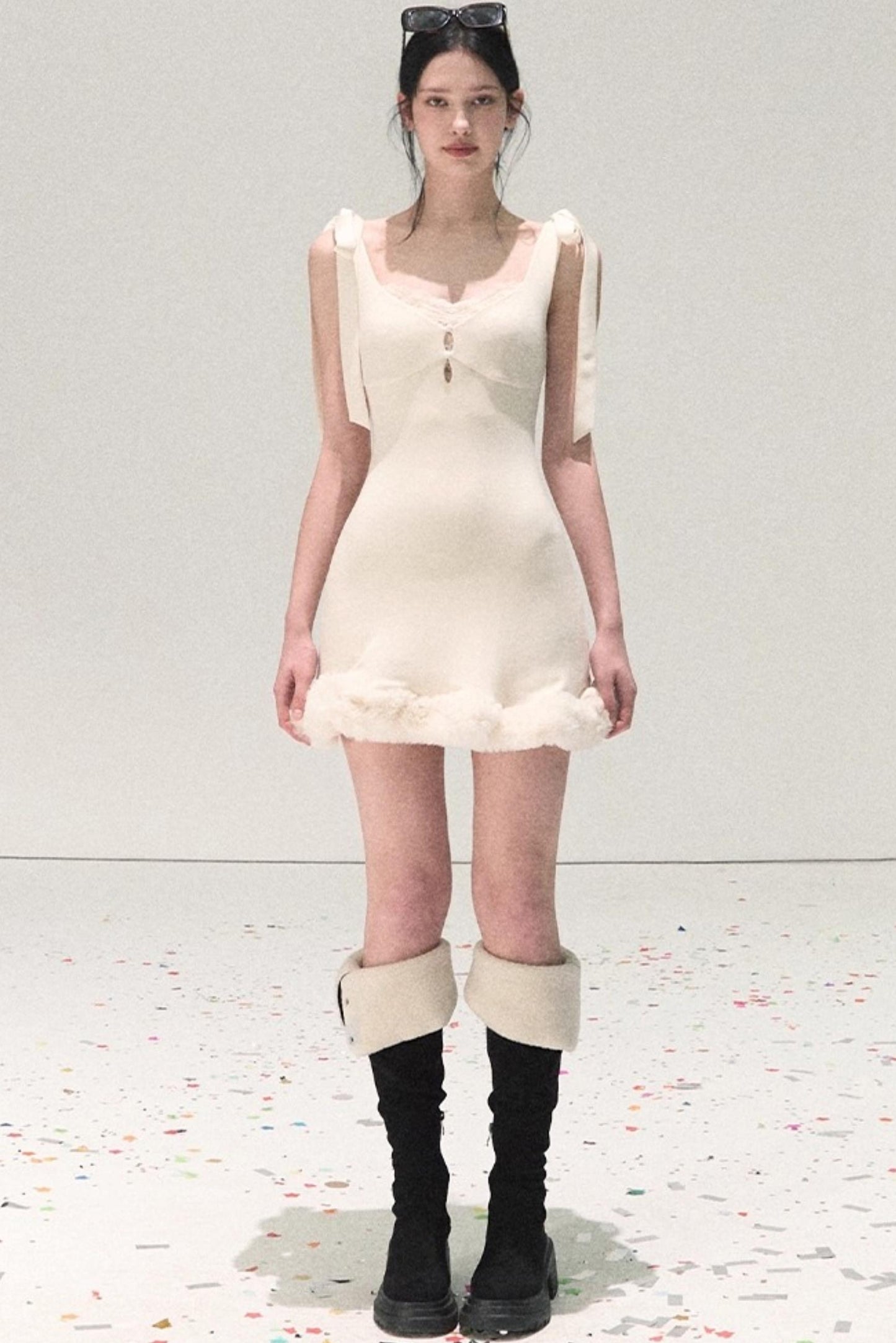 Snowfall Lace Knitted Dress