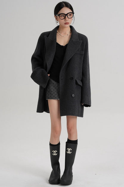 Medium-Length Temperament Wool Coat