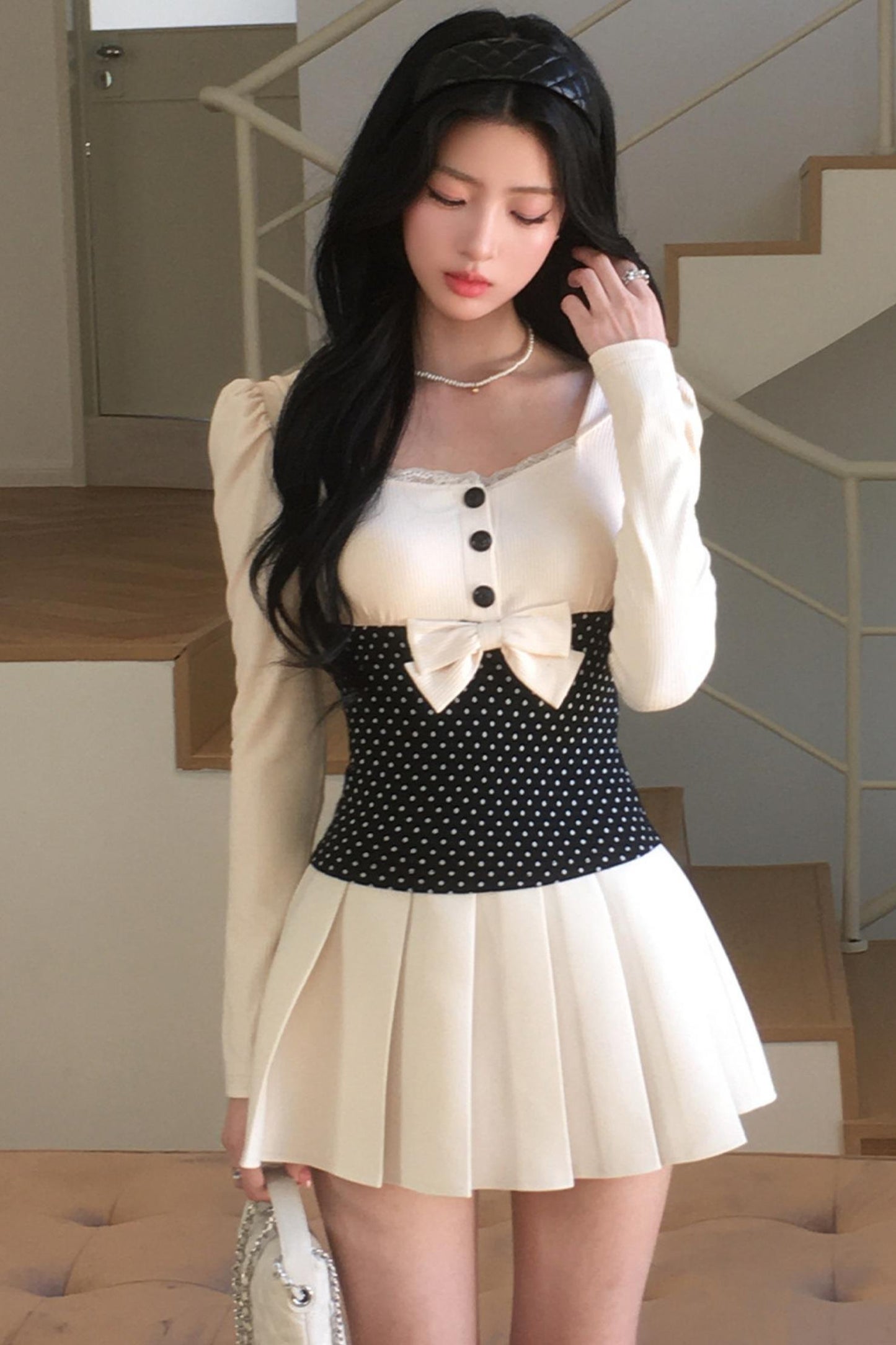 Polka Dot Bow Skirt Set-Up