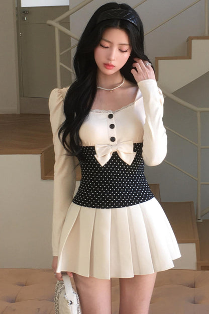 Polka Dot Bow Skirt Set-Up