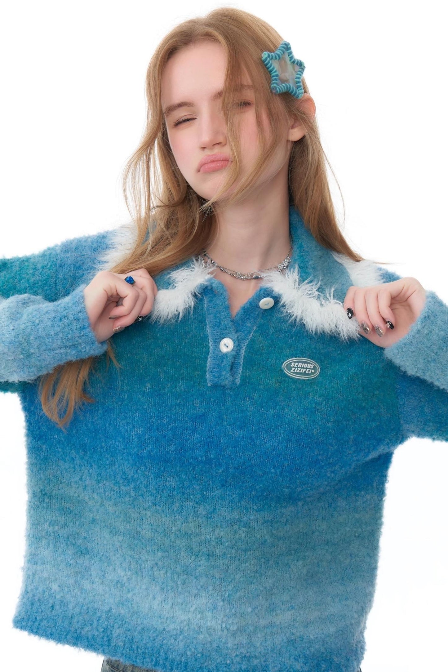 Warm Fluffy Doll Collar Sweater