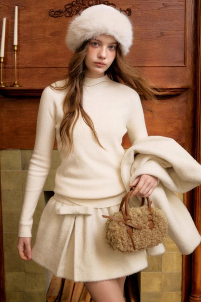 Romantic French Wool Jacket Suit Set-Up