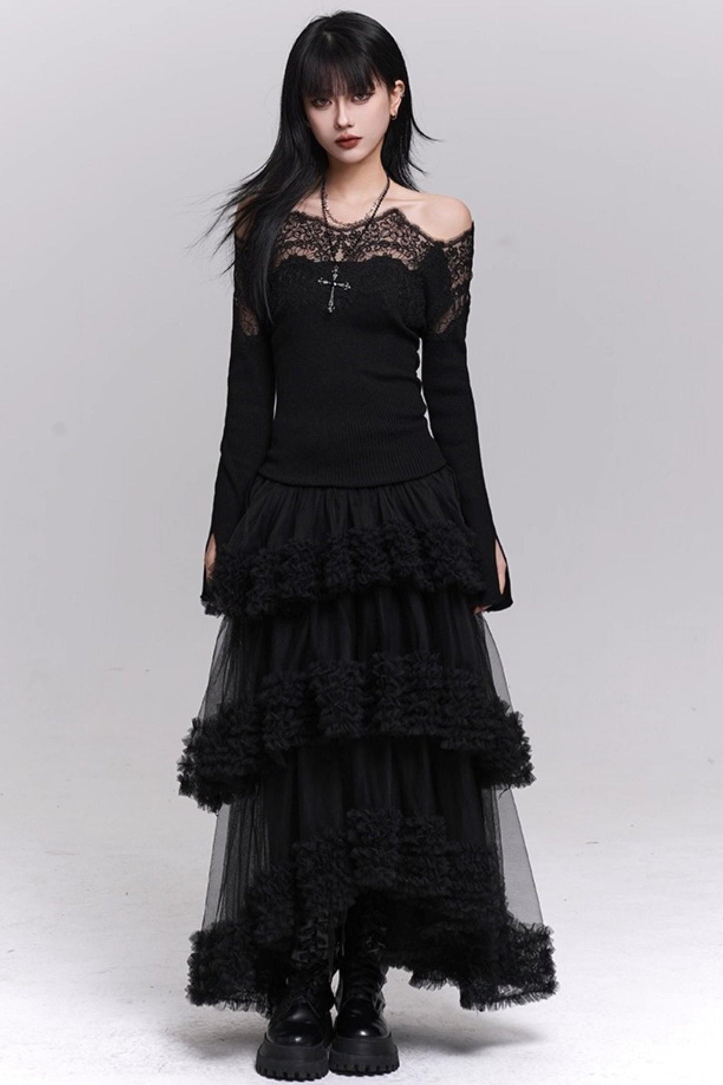 Brown Fluffy Cake Skirt