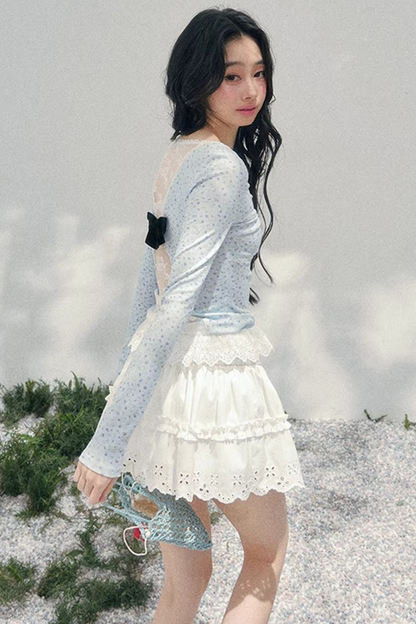 Spring White Half-Skirt