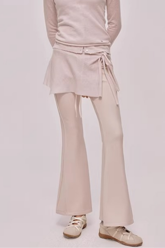 High-Waisted Ribbed Flared Pants