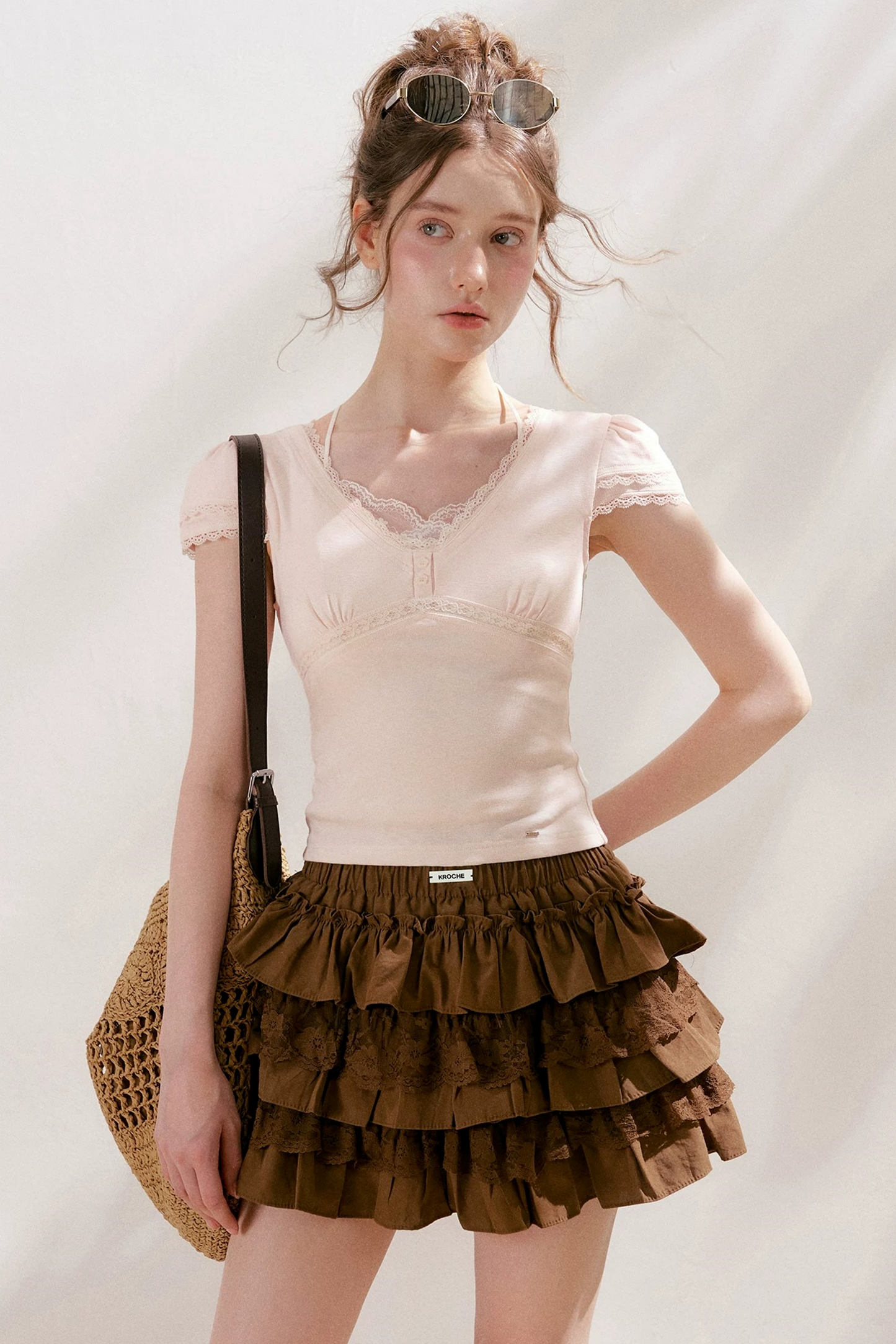 Cotton Lace A-Line Skirt