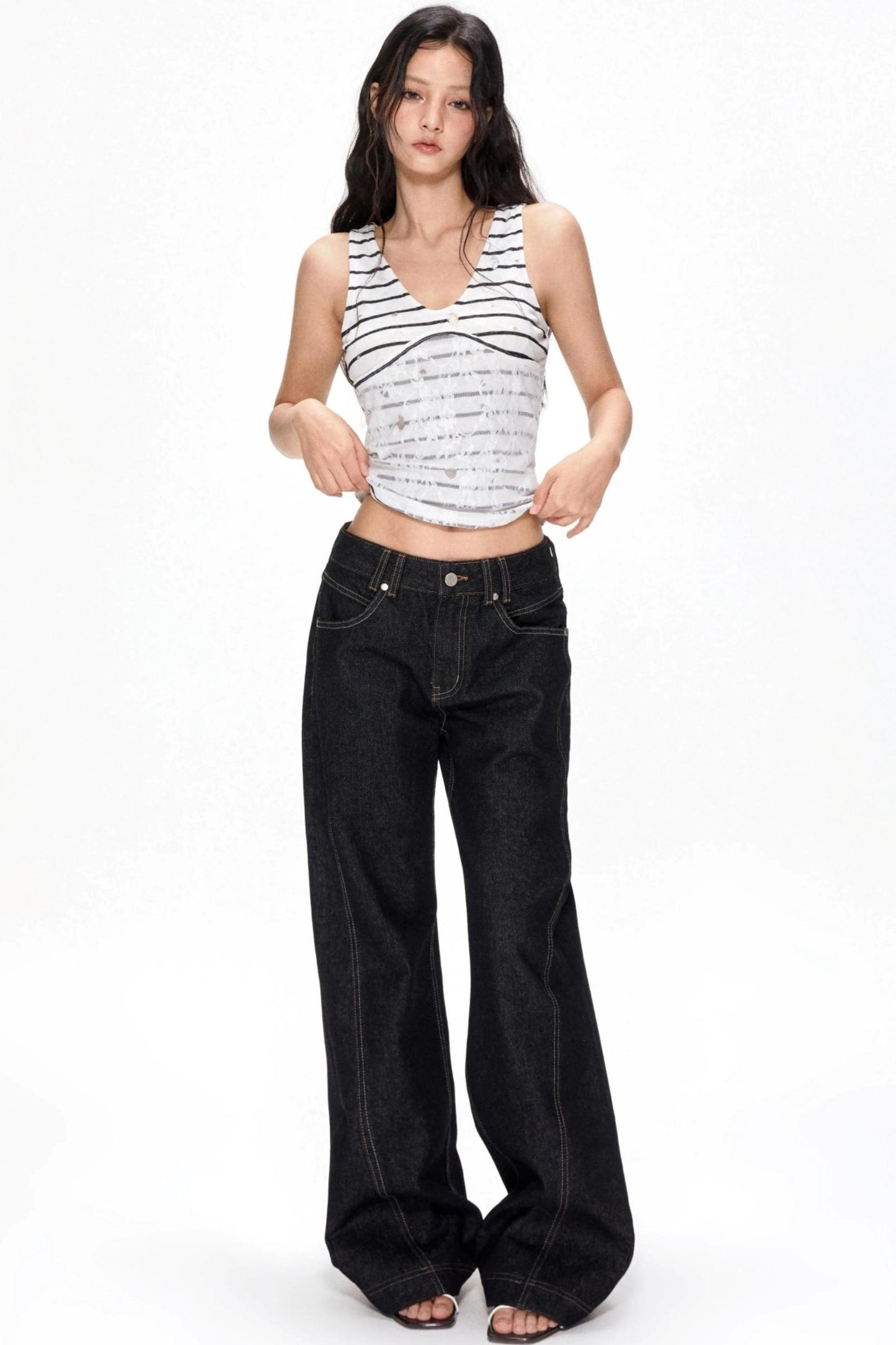 Chic Striped Lace Camisole