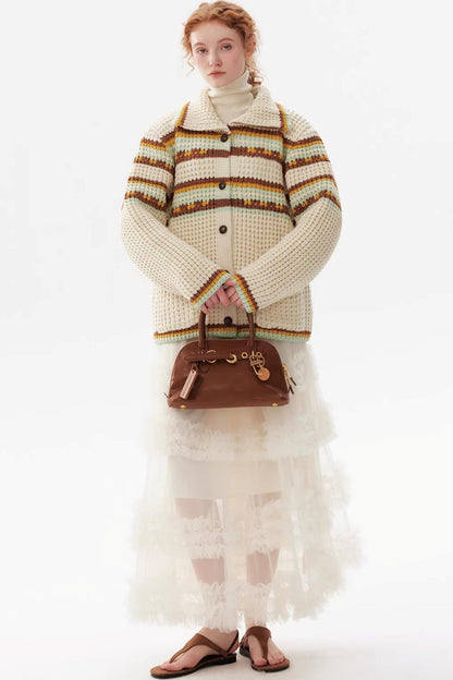 Pixelism Plaid Knit Jacket