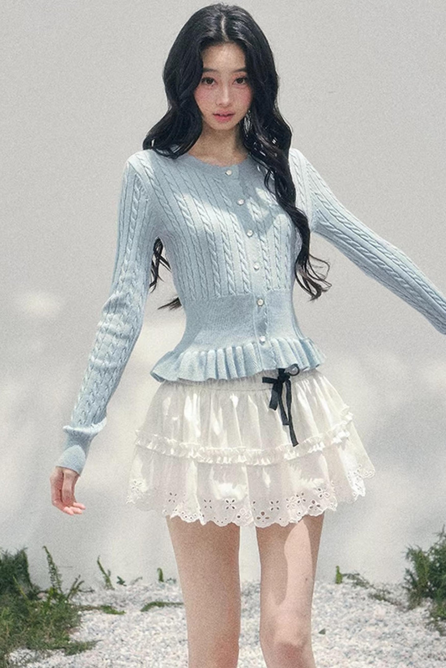 Pearl Soft Ode Ruffle Sweater