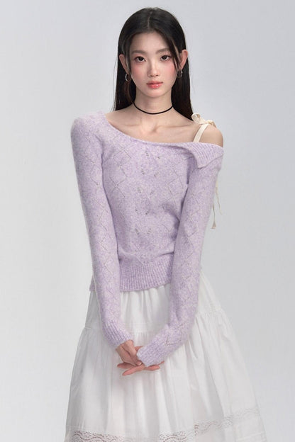 Schnürung Schulter Stricktop 