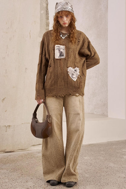 Leopard Split Wide Leg Pants