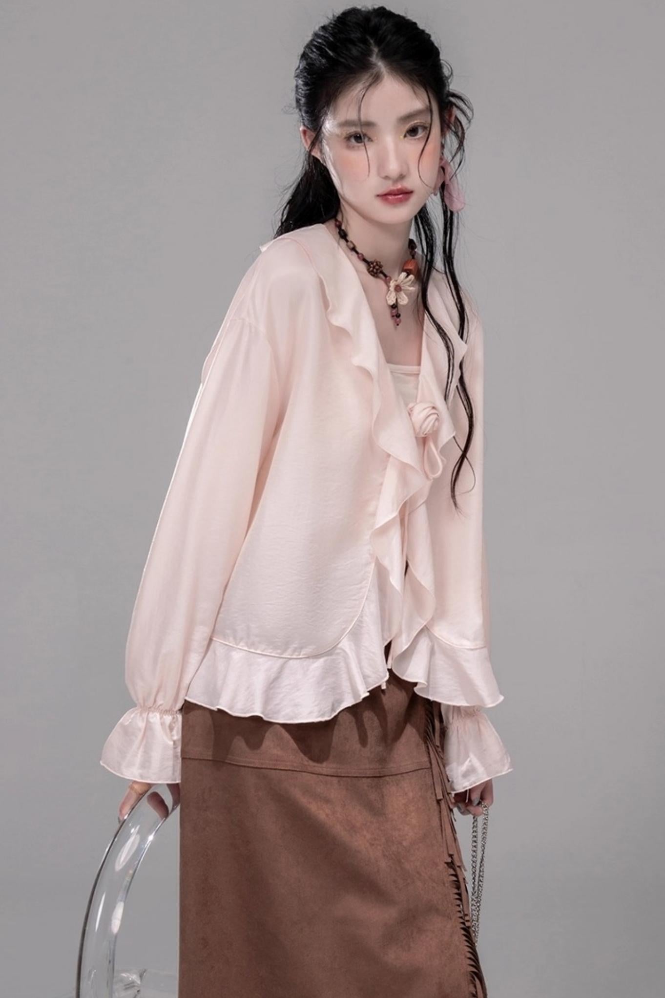 Peony Ruffle Cardigan