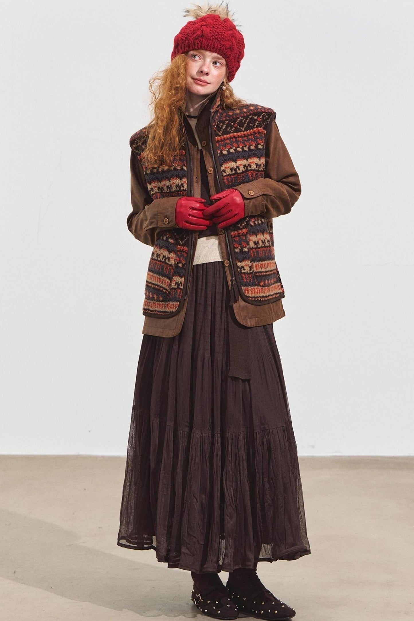 Fair Isle Jacquard Fleece Vest