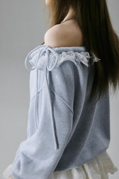 Lace-Trimmed Sweatshirt