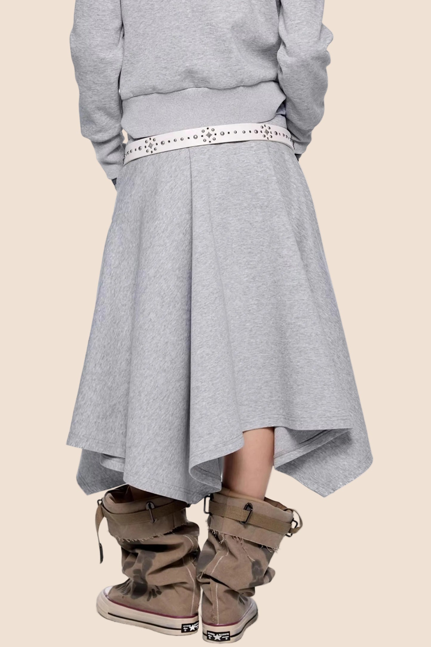 Diagonal Zipper Hooded Jacket Set-Up