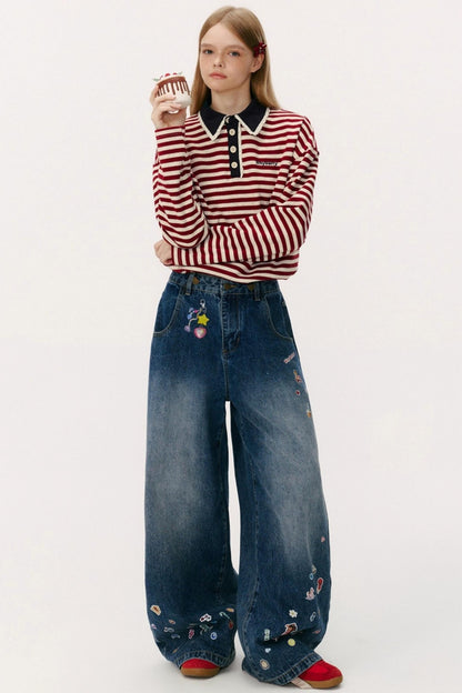 Vintage Striped Polo Shirt