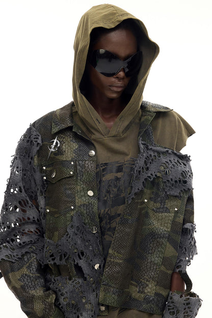 Cosmic Vortex Sleeveless Hooded Top