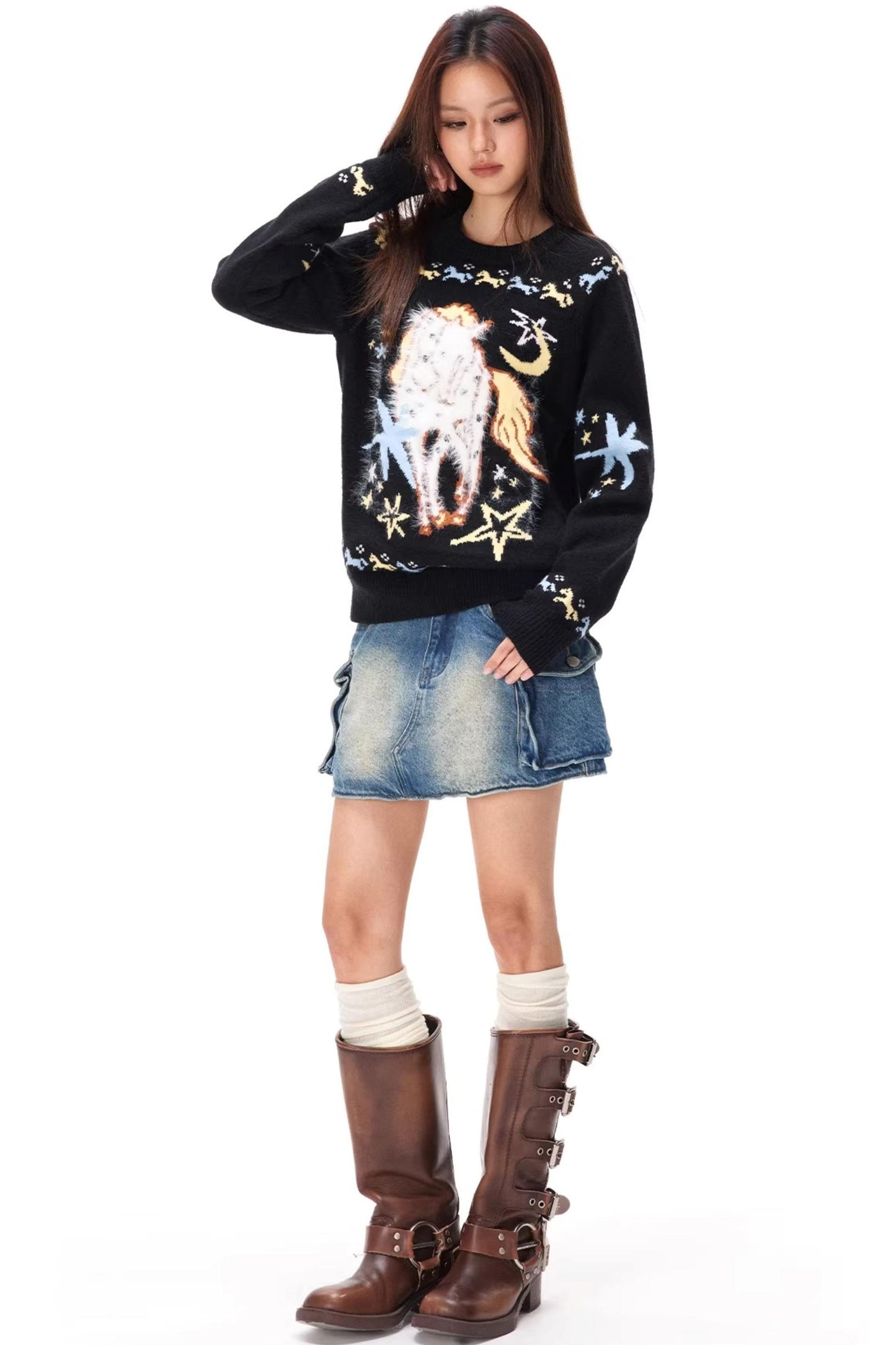 Dopamin Jacquard Strickpullover