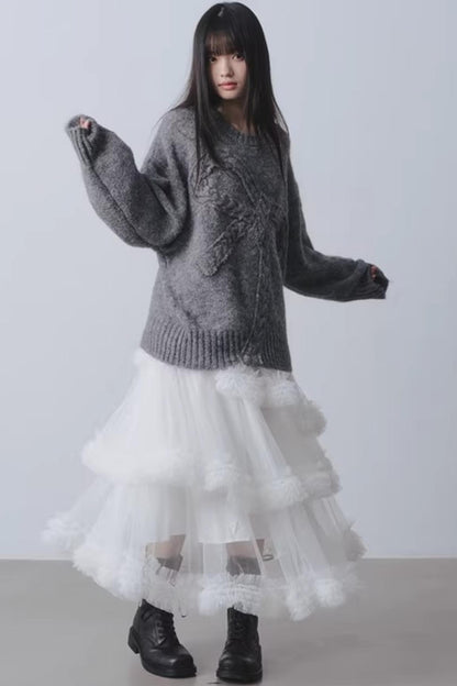 Confession Poem Mesh Skirt