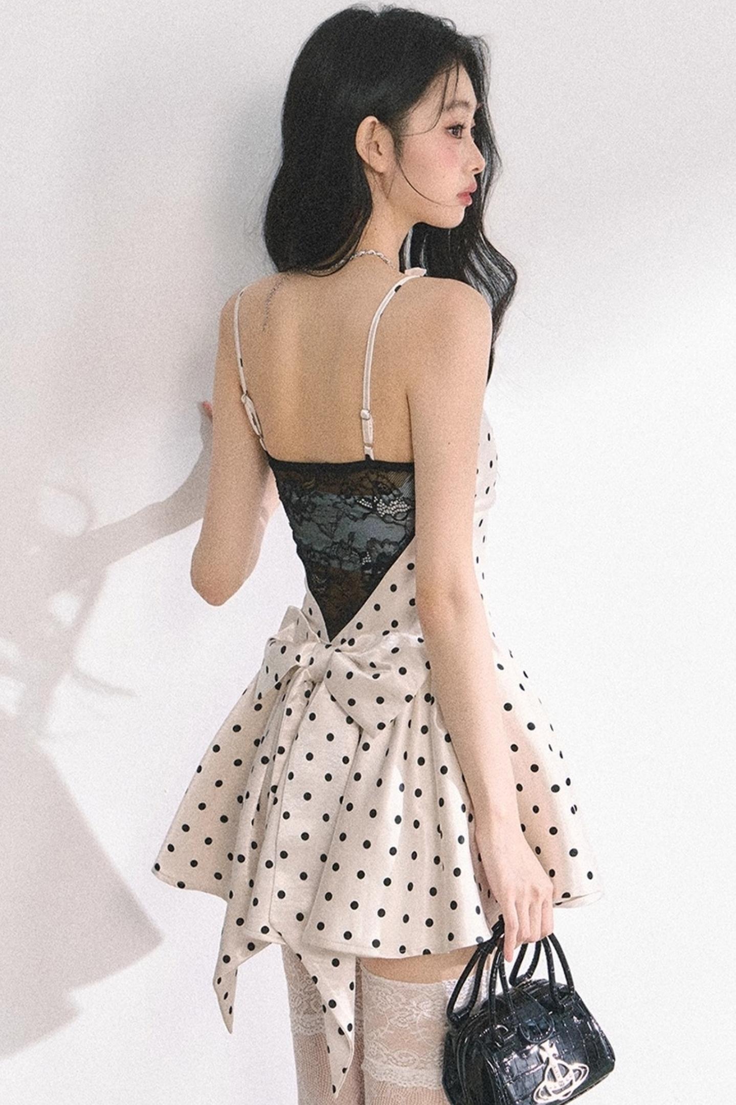 Ruffled Polka Dot Mini Dress