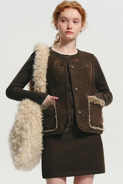 Warm Shearling Suede Vest