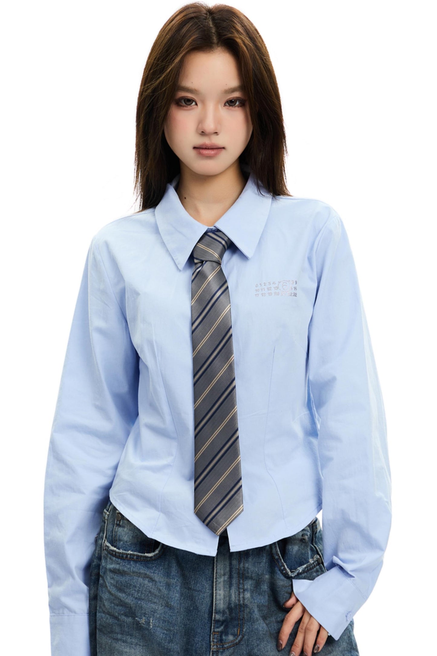 American Preppy Slim Blue Shirt