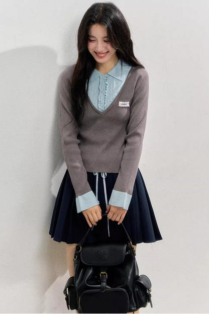 Autumn Knitted Polo Top