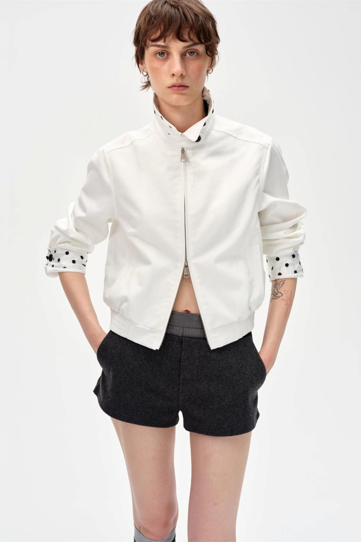 Vintage Contrast Polka Dot Jacket