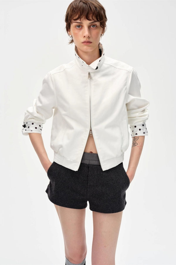 Vintage Contrast Polka Dot Jacket