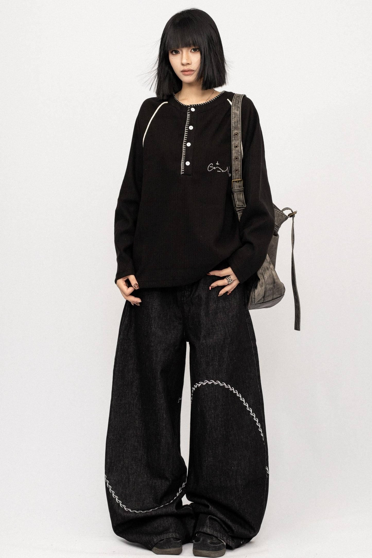 Vintage embroidery Design Jeans Pants