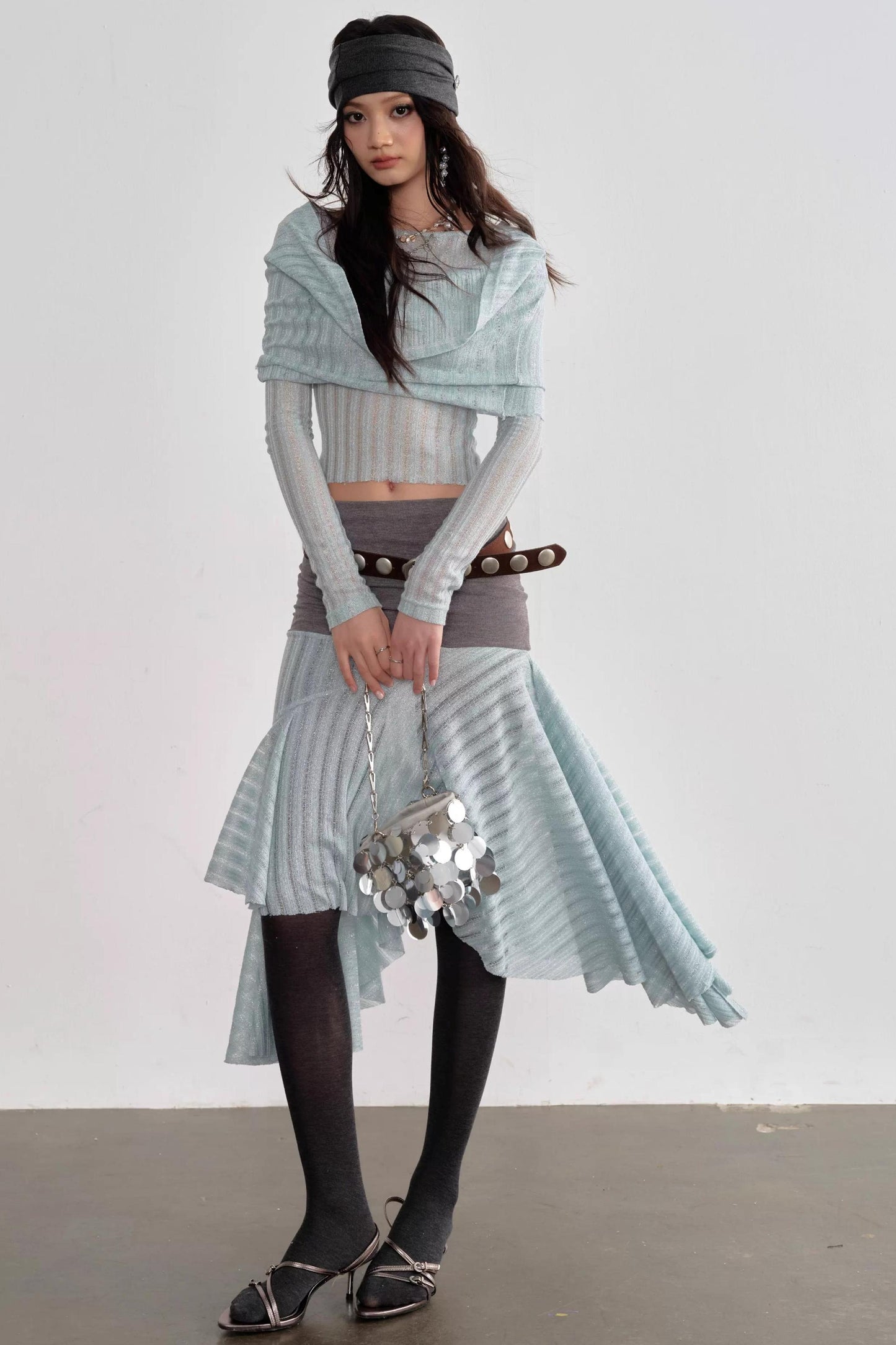 Romantic Mint Drapey Top Set