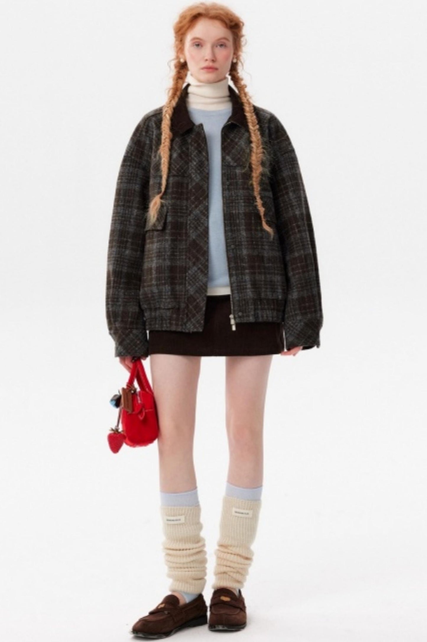 Plaid Woolen Barn Coat
