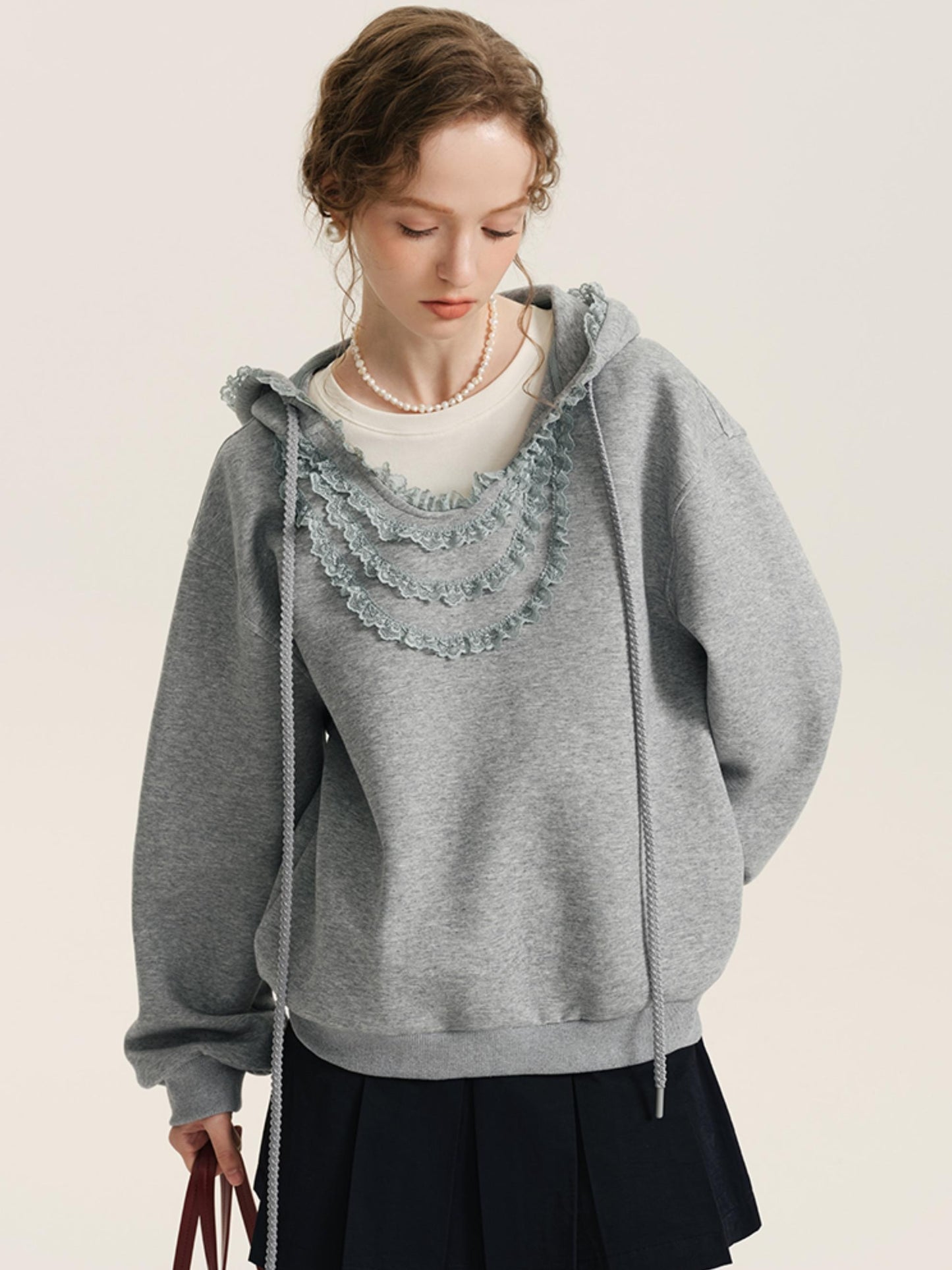 Fungus Collar Hooded Sweatshirt Set-Up