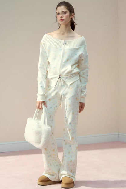 One-Shoulder Sweater With Trousers Set-Up