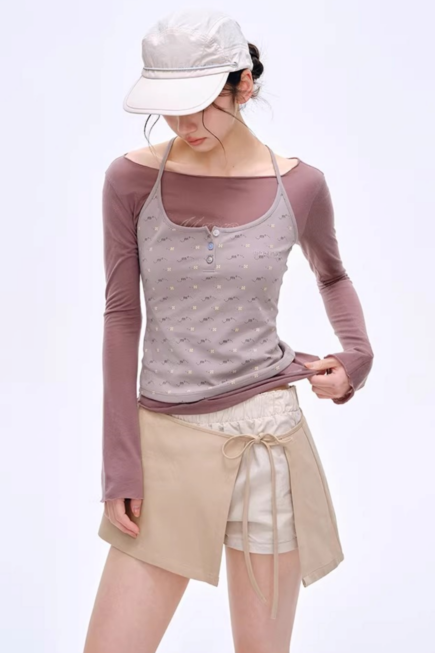 Side Slit Hip-Hugging Skirt Pants