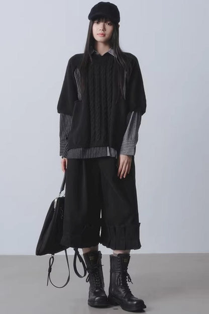 Black High-Waisted Wide-Leg Pants