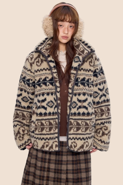 Ethnic Fleece Cotton Jacket