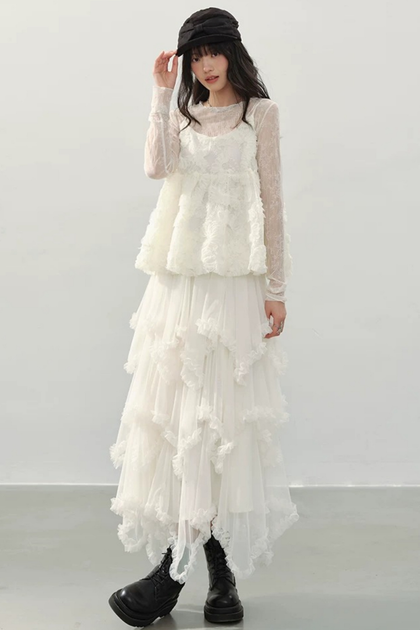 White Flower Lace Top