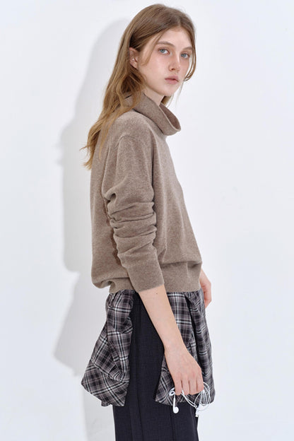 High Cashmere Wool Tricolor Knit Top