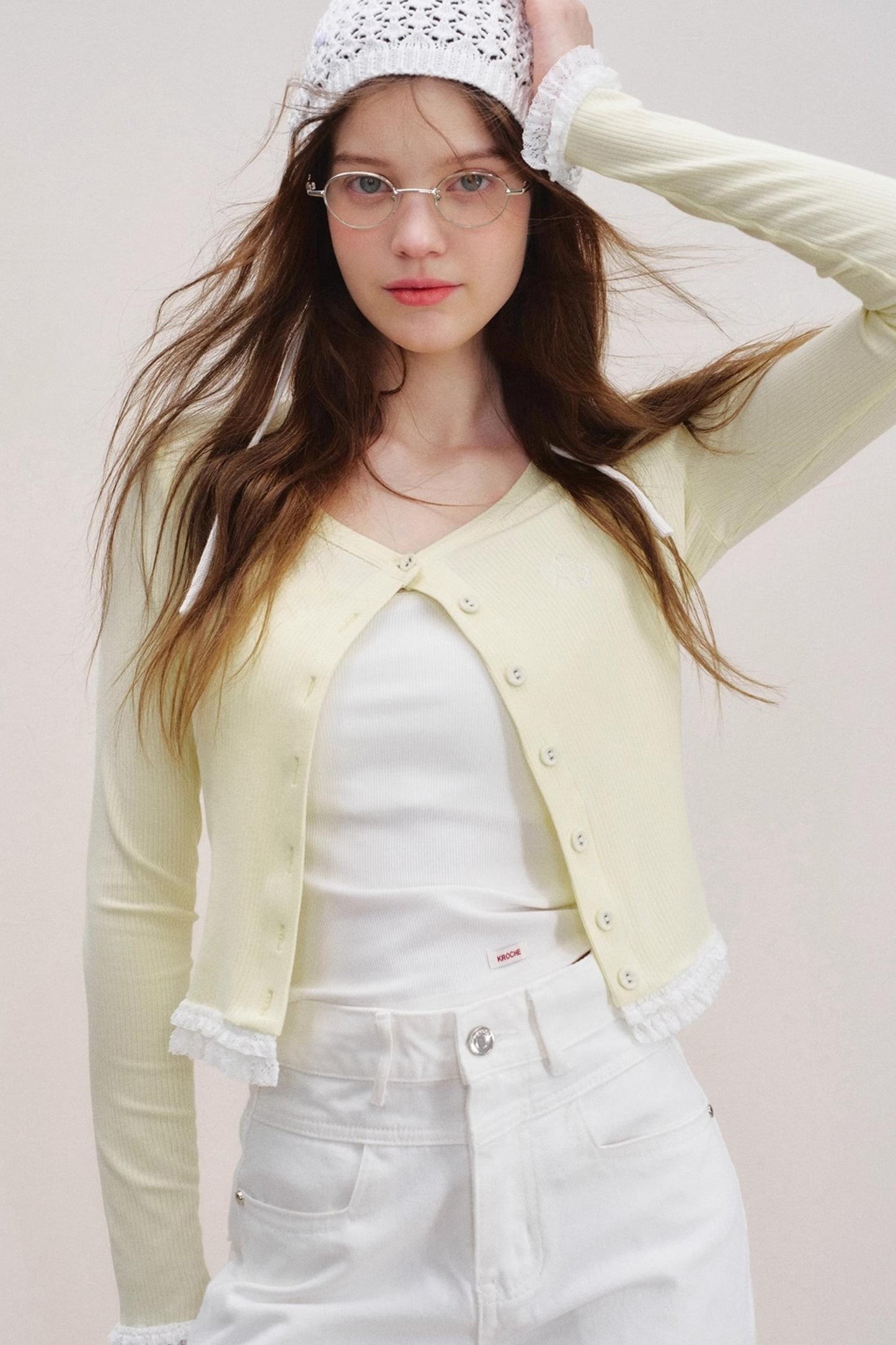 Flower Lace Cardigan Set-Up