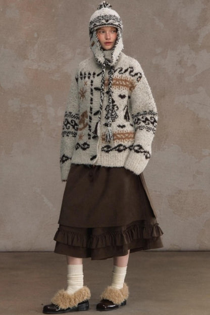 Shirred Culottes Loose Retro Skirt