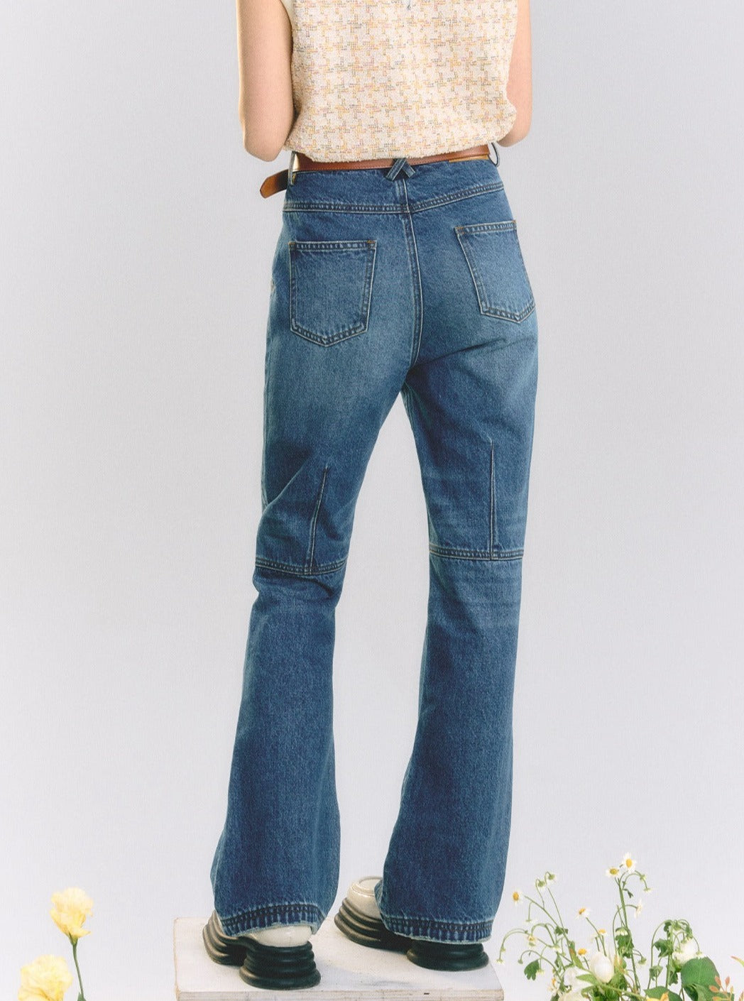 High Waist Straight Long Jeans Pants