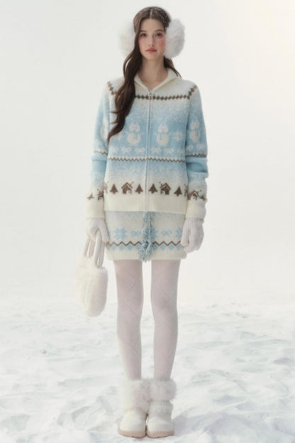 Fair Isle Mink Sweater Skirt Set-Up