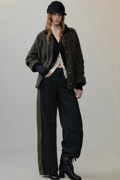 Striped Patchwork Winter Pants