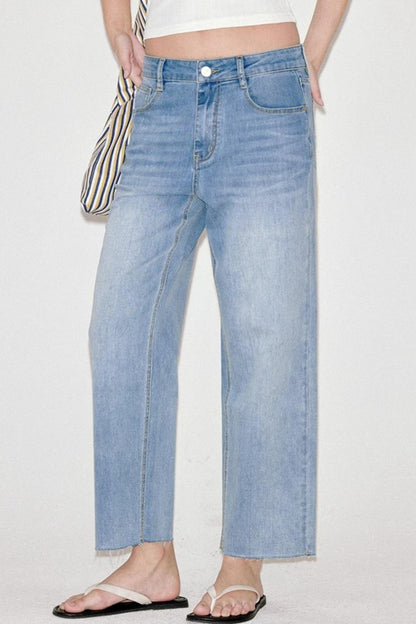 Cropped Denim Pants