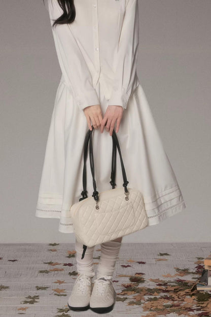 Embroidered Hollow-Out A-Line Skirt