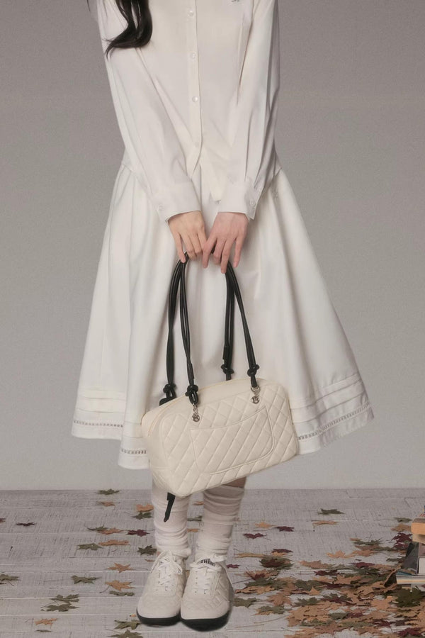 Embroidered Hollow-Out A-Line Skirt