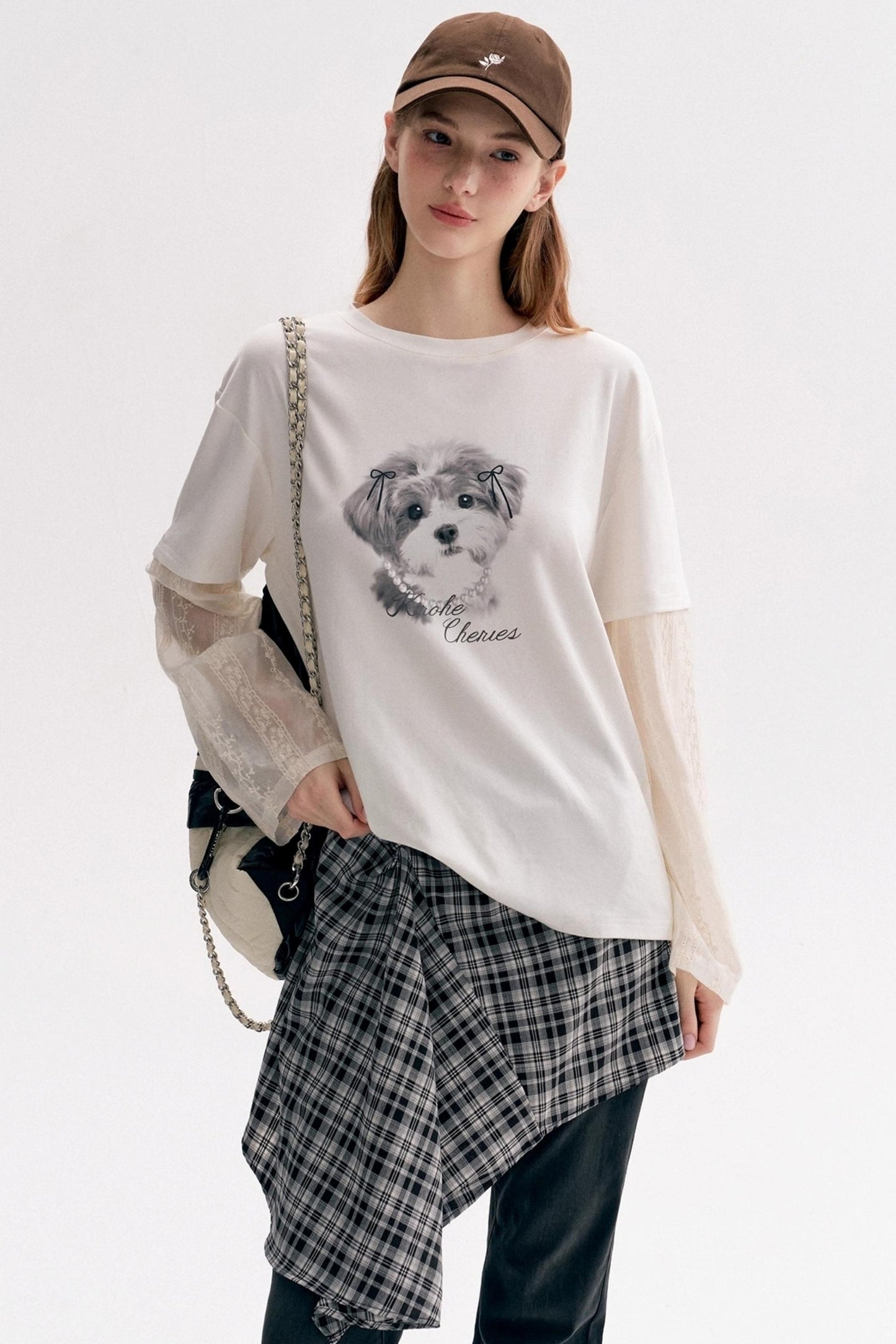 Puppy Painted Tencel Long-sleeve T-shirt